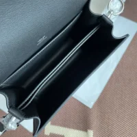 Hermes Women Roulis Mini Bag in Evergrain Calfskin-BlackSilver (1)