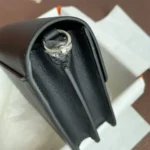 Hermes Women Roulis Mini Bag in Evergrain Calfskin-Black/Silver