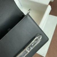 Hermes Women Roulis Mini Bag in Evergrain Calfskin-BlackSilver (1)