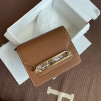 Hermes Women Roulis Mini Bag in Evergrain Calfskin-BrownGold (1)
