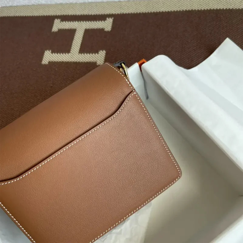 Hermes Women Roulis Mini Bag in Evergrain Calfskin-Brown