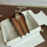 Borsa Hermes Roulis Mini da donna in pelle di vitello Evergrain - Marrone