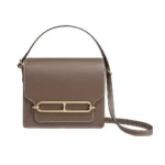 Hermes Women Roulis Mini Bag in Evergrain Calfskin-Gray