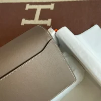 Hermes Women Roulis Mini Bag in Evergrain Calfskin-GrayGold (10)