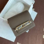 Hermes Women Roulis Mini Bag in Evergrain Calfskin-Gray/Gold