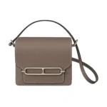 Hermes Women Roulis Mini Bag in Evergrain Calfskin-Gray