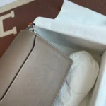 Hermes Women Roulis Mini Bag in Evergrain Calfskin-Gray/Silver