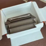 Hermes Women Roulis Mini Bag in Evergrain Calfskin-Gray/Silver