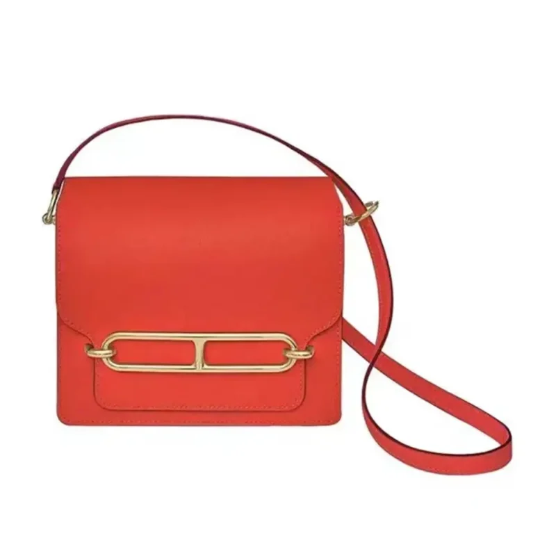 Hermes Women Roulis Mini Bag in Evergrain Calfskin-Red