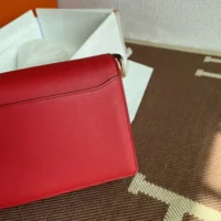 Hermes Women Roulis Mini Bag in Evergrain Calfskin-RedGold (10)
