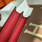 Hermes Women Roulis Mini Bag in Evergrain Calfskin-Red