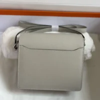 Hermes Women Roulis Mini Bag in Evergrain Calfskin-Silver (1)