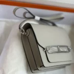 Hermes Women Roulis Mini Bag in Evergrain Calfskin-Silver