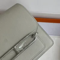 Hermes Women Roulis Mini Bag in Evergrain Calfskin-Silver (1)