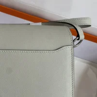 Hermes Women Roulis Mini Bag in Evergrain Calfskin-Silver (1)