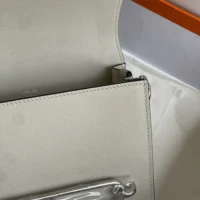 Hermes Women Roulis Mini Bag in Evergrain Calfskin-Silver (1)