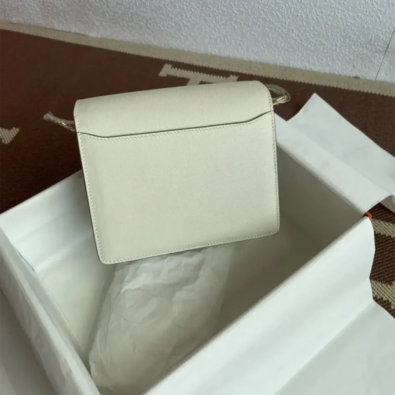 Hermes Women Roulis Mini Bag in Evergrain Calfskin-White