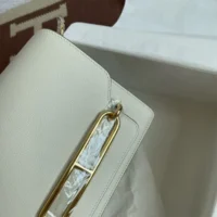 Hermes Women Roulis Mini Bag in Evergrain Calfskin-WhiteGold (10)