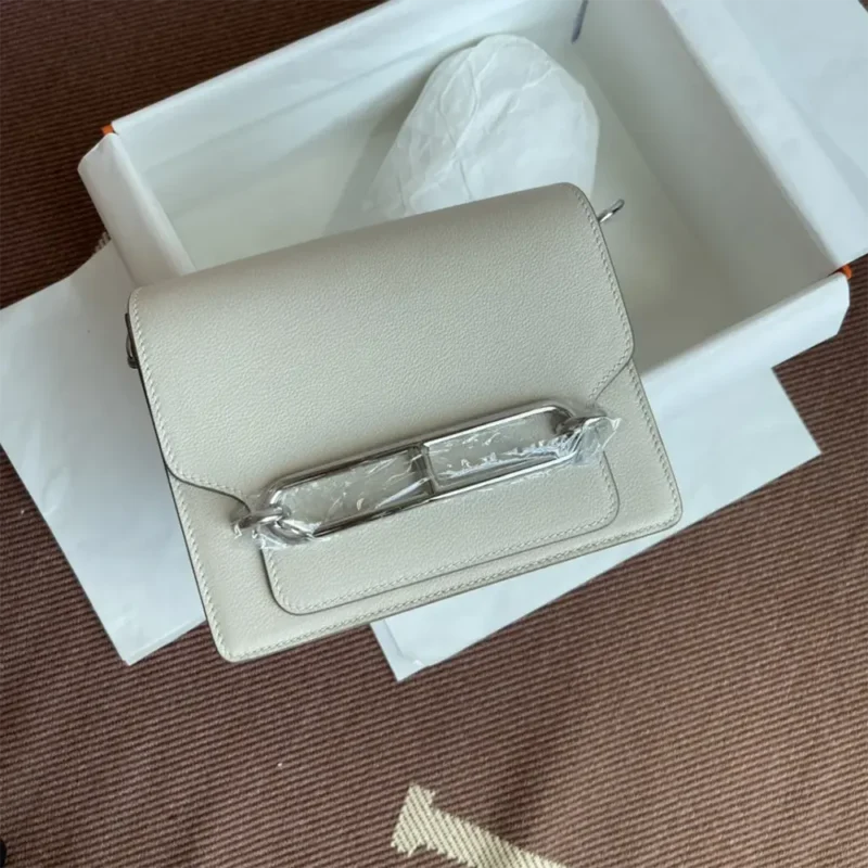 Hermes Women Roulis Mini Bag in Evergrain Calfskin-White