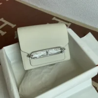 Hermes Women Roulis Mini Bag in Evergrain Calfskin-WhiteSilver (10)