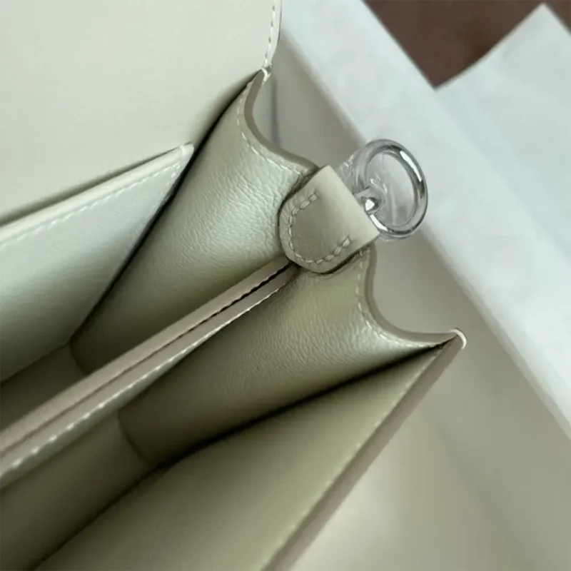 Hermes Women Roulis Mini Bag in Evergrain Calfskin-White