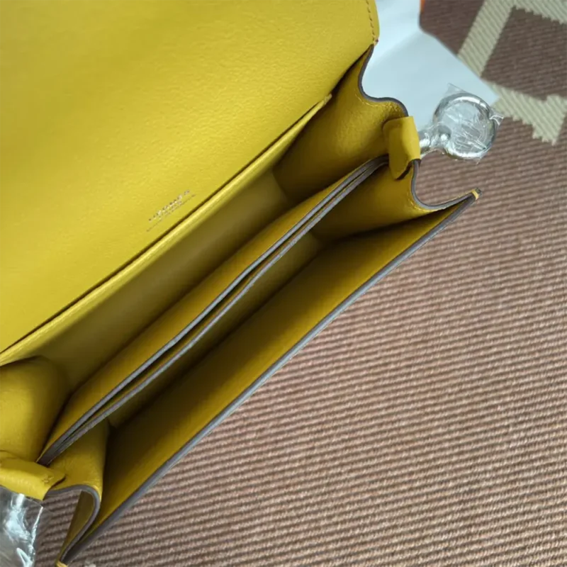 Hermes Women Roulis Mini Bag in Evergrain Calfskin-Yellow