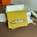 Hermes Women Roulis Mini Bag in Evergrain Calfskin-Yellow