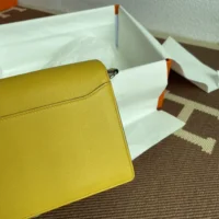Hermes Women Roulis Mini Bag in Evergrain Calfskin-YellowGold (1)