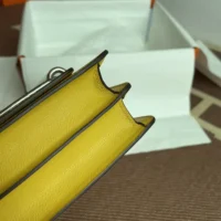 Hermes Women Roulis Mini Bag in Evergrain Calfskin-YellowGold (1)