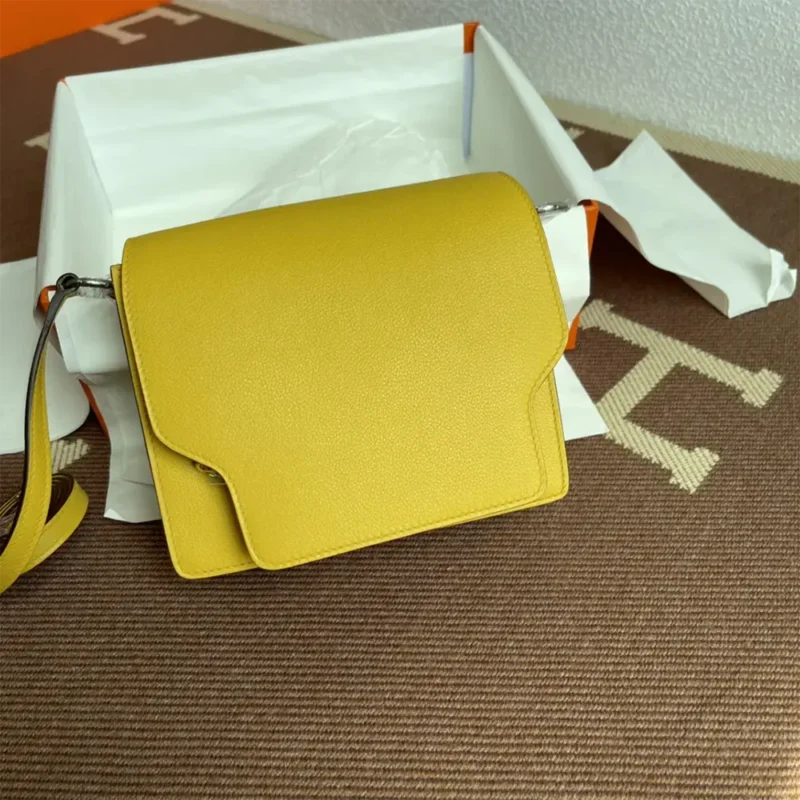Hermes Women Roulis Mini Bag in Evergrain Calfskin-Yellow