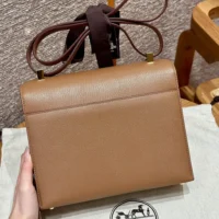 Hermes Women Verrou 21 Bag in Epsom Leather-BrownGold (1)