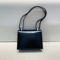 Hermes Women Verrou Bag in Box Leather-BlackSilver (1)