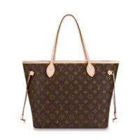 Louis Vuitton LV Unisex Neverfull MM Bag in Monogram Canvas-Brown