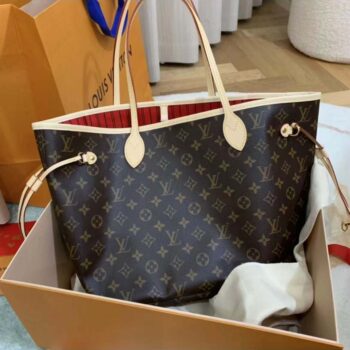 Louis Vuitton LV Unisex Neverfull MM Bag in Monogram Canvas-Brown