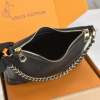 Louis Vuitton LV Women Boulogne PM Embossed Grained Cowhide Leather-Black M12930 (1)
