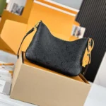 Louis Vuitton LV Women Boulogne PM Embossed Grained Cowhide Leather-Black M12930