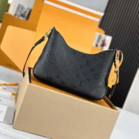 Louis Vuitton LV Women Boulogne PM Embossed Grained Cowhide Leather-Black M12930 (1)