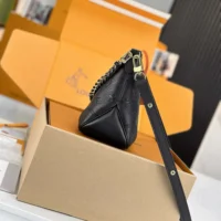 Louis Vuitton LV Women Boulogne PM Embossed Grained Cowhide Leather-Black M12930 (1)
