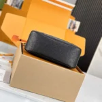 Louis Vuitton LV Women Boulogne PM Embossed Grained Cowhide Leather-Black M12930