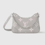 Louis Vuitton LV Women Boulogne PM Embossed Grained Cowhide Leather-Gray