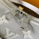 Louis Vuitton LV Women Boulogne PM Embossed Grained Cowhide Leather-Gray