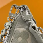 Louis Vuitton LV Women Boulogne PM Embossed Grained Cowhide Leather-Gray