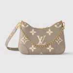 Louis Vuitton LV Women Boulogne PM Embossed Grained Cowhide Leather-Gray M13224