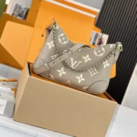 Louis Vuitton LV Women Boulogne PM Embossed Grained Cowhide Leather-Gray M13224 (1)