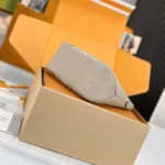 Louis Vuitton LV Women Boulogne PM Embossed Grained Cowhide Leather-Gray M13224