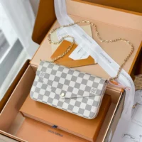 Louis Vuitton LV Women Felicie Pochette Damier Azur Canvas N40491 (1)