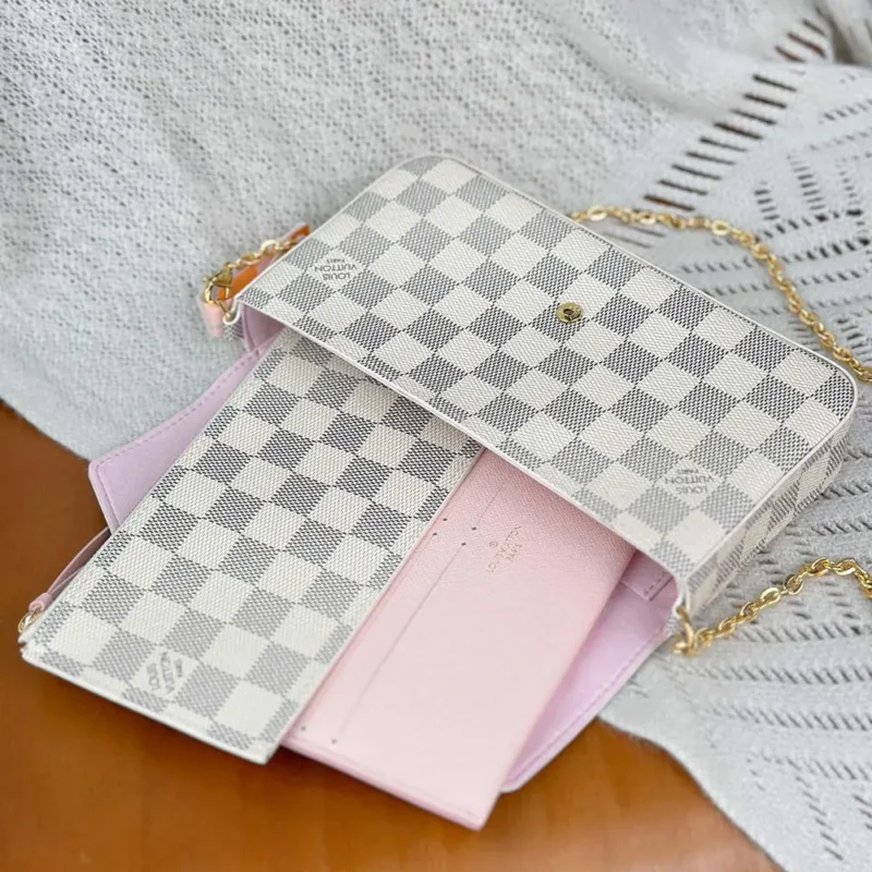 Louis Vuitton LV Women Felicie Pochette Damier Azur Canvas N40491