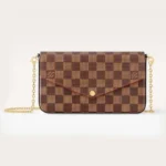 Louis Vuitton LV Women Felicie Pochette Damier Ebene Canvas N40492