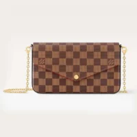Louis Vuitton LV Women Felicie Pochette Damier Ebene Canvas N40492