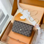 Louis Vuitton LV Women Felicie Pochette Damier Ebene Canvas N40492